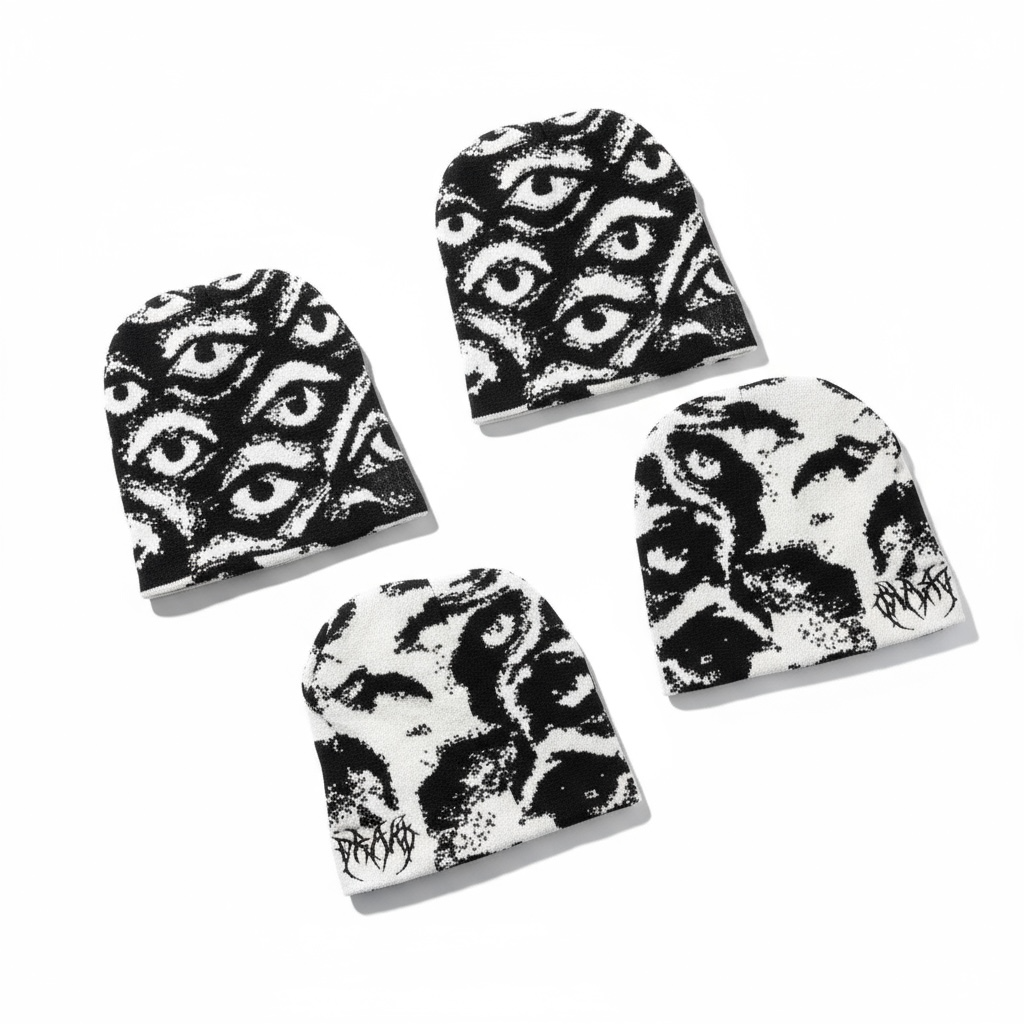Drako reverse beanie B/W